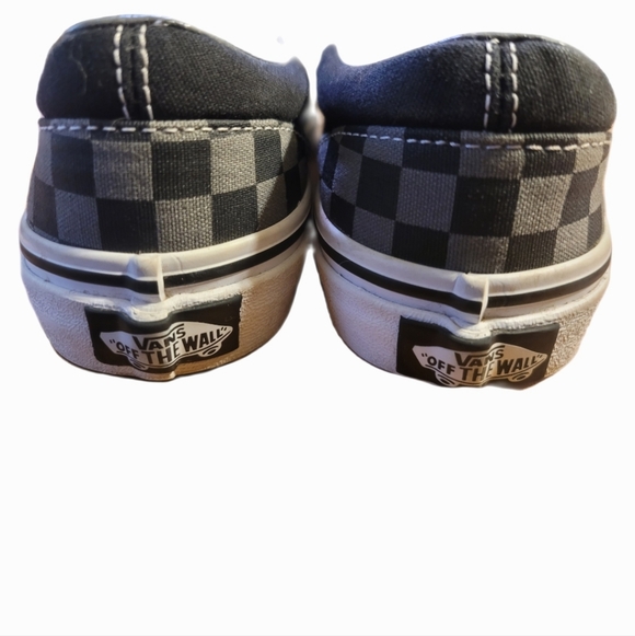 Vans Black and Gray Checkered Slip-Ons Kids Retro - Picture 4 of 7